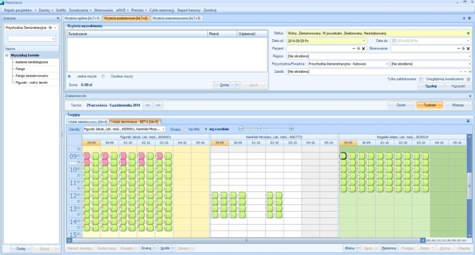 Interfejs programu Optimed24